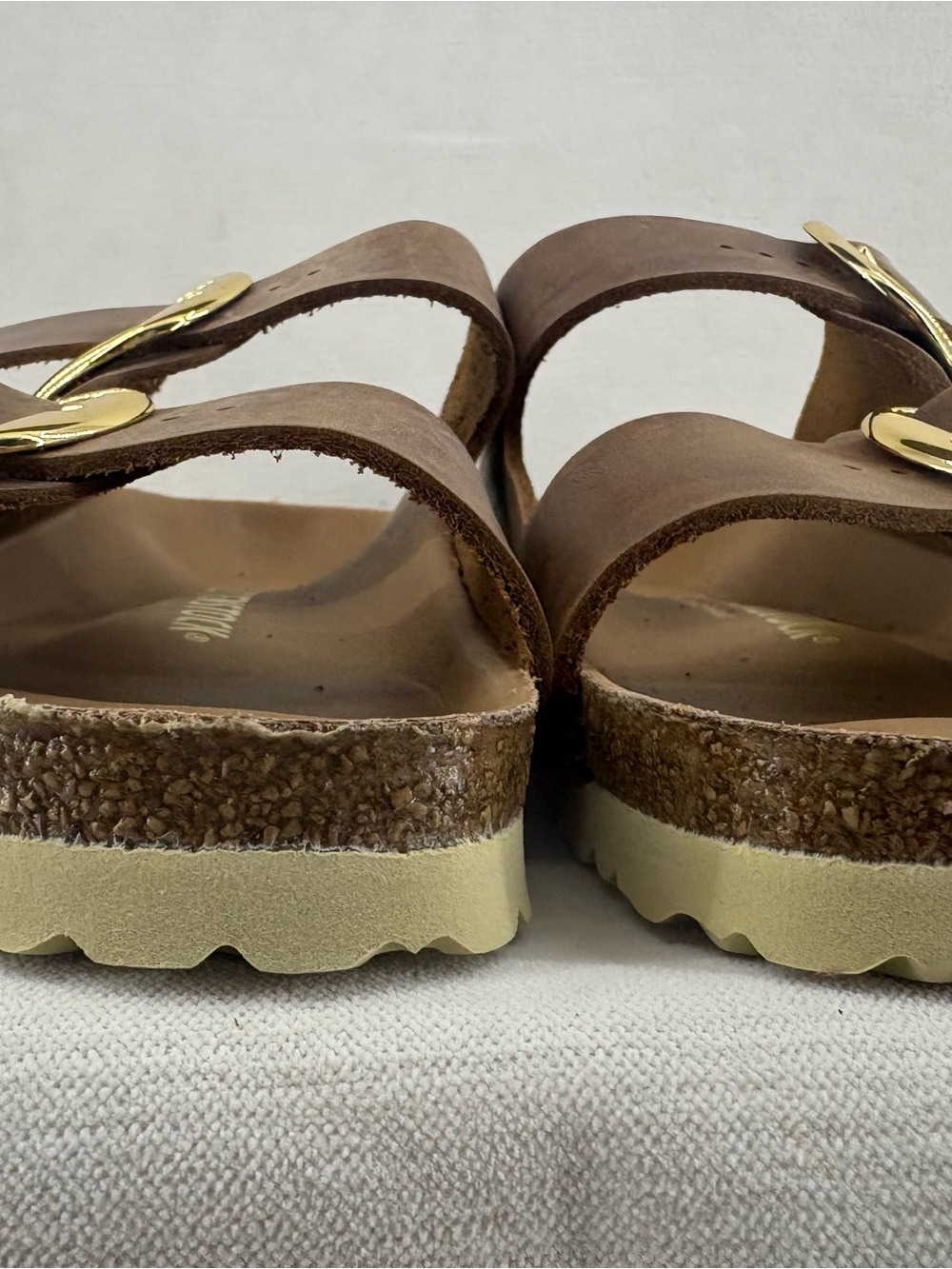 Birkenstock Arizona Cognac /Gold Buckles Narrow 42 NEW - Picture 3 of 8